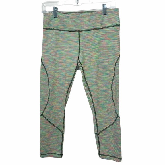 Zella Neon Striped Crop Leggings - Picture 1 of 10
